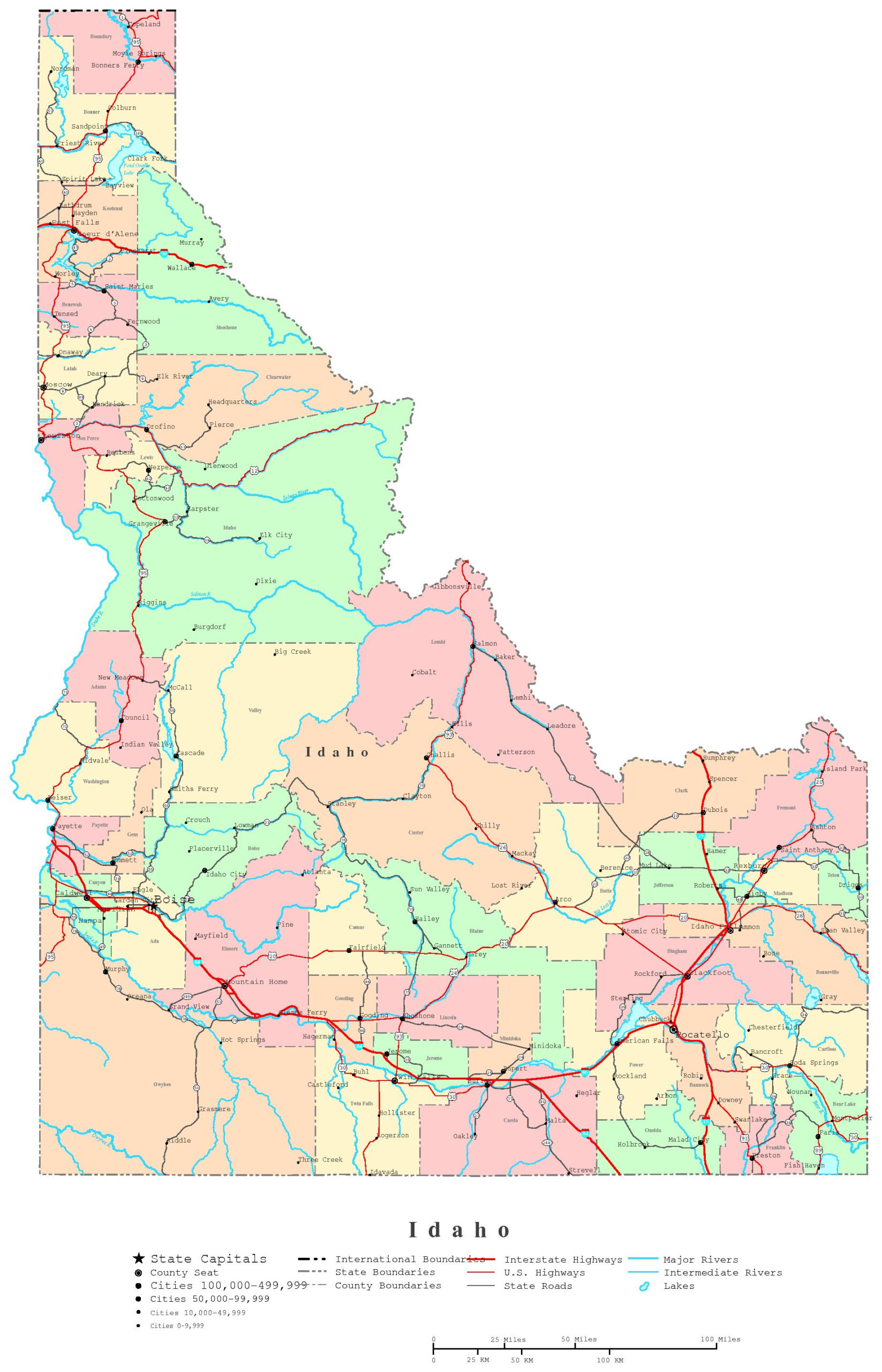 Idaho Printable Map intended for Printable Maps of Idaho