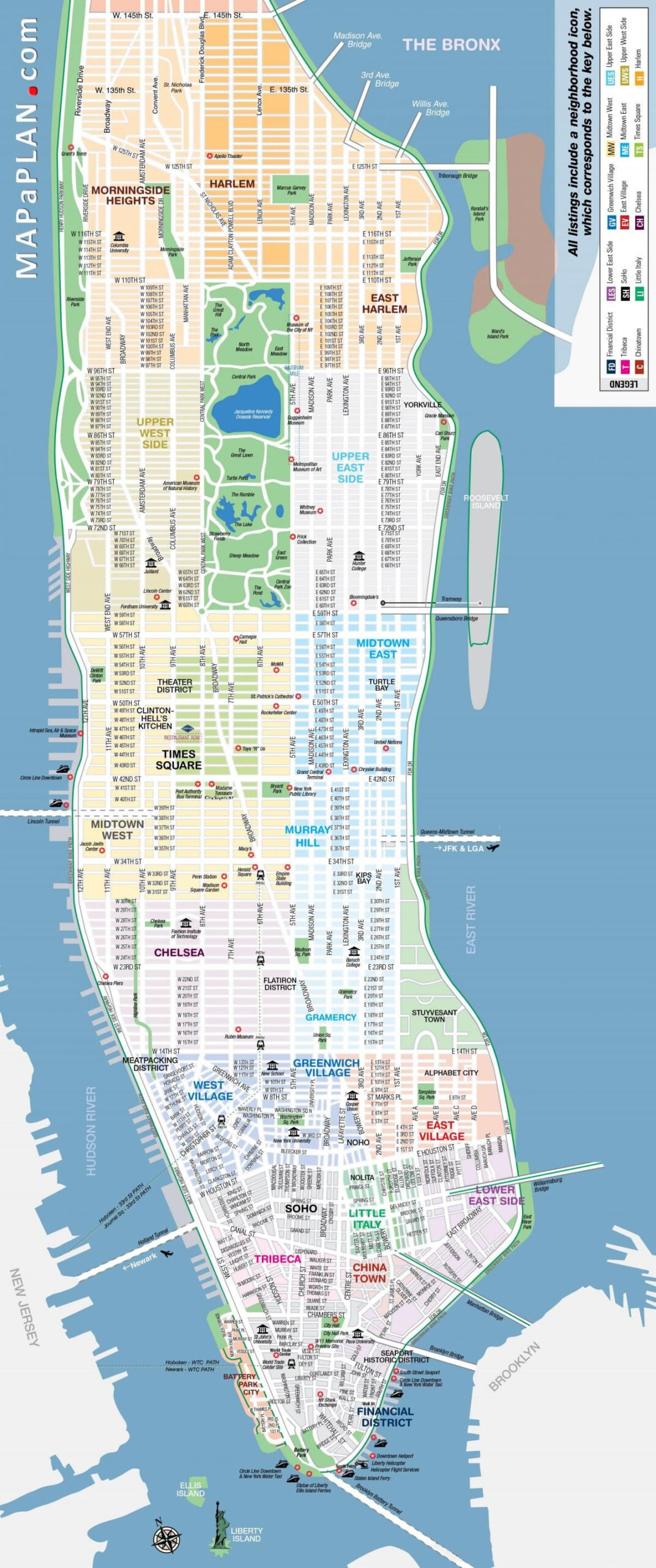 Printable Map Of Manhattan - Free Printable Map Of Manhattan Nyc regarding Printable Maps Of New York